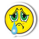 sad face with big teardrop