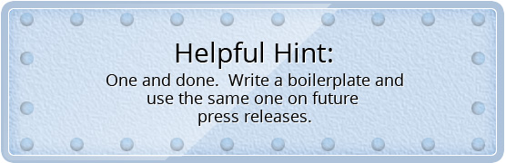 Use the same boilerplate on future press releases