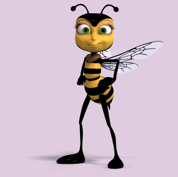 very sweet render of a honey bee in yellow and black with Clippi