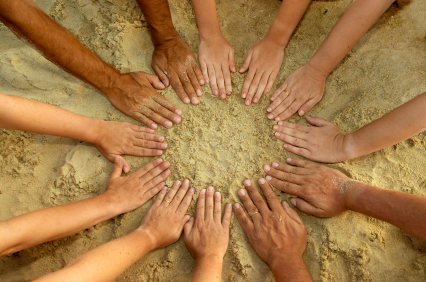 People's mandala - 12 hands